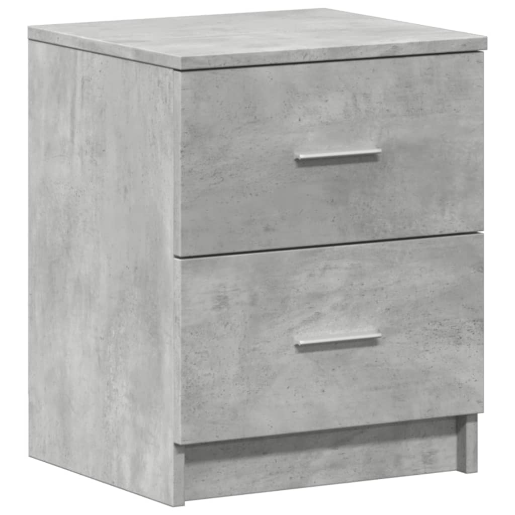 Bedside Cabinet with 2 Drawers Concrete Grey 40x36x50 cm